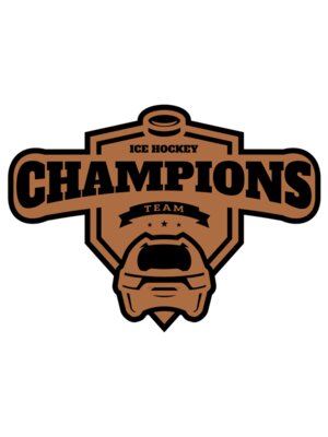 Champions Team Ice Hockey logo template