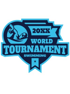 Tournament World  Swimming logo template